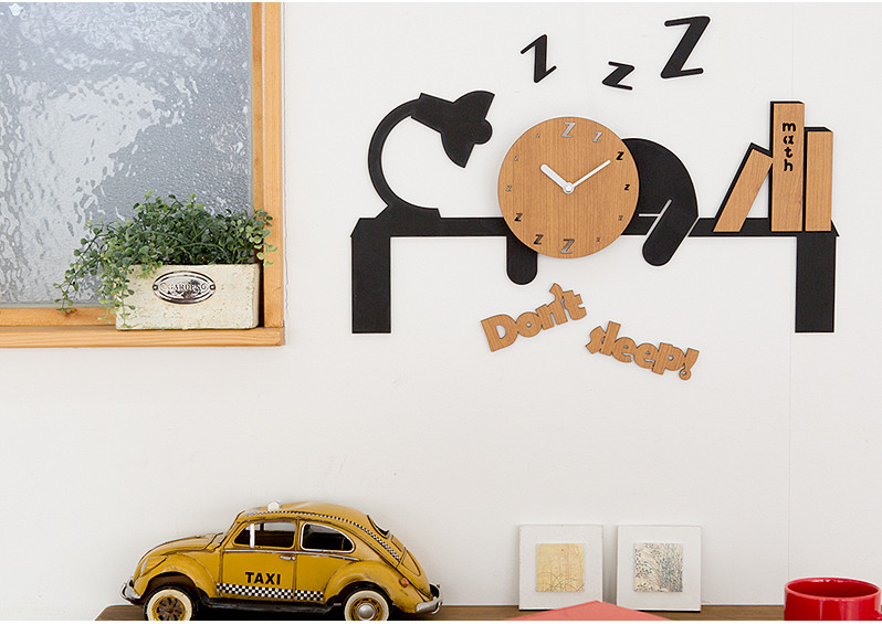 Đồng hồ treo tường trang trí kim trôi Don't Sleep - Wall clock