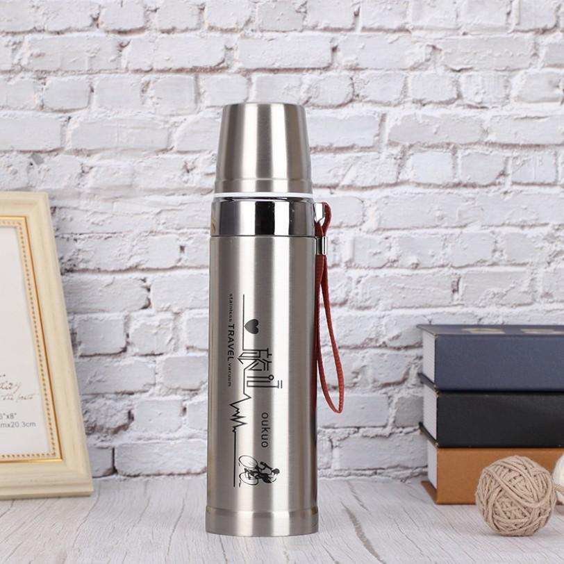 Bình giữ nhiệt inox 800 ml Thông Minh, Inox 304 An Toàn Không Rỉ