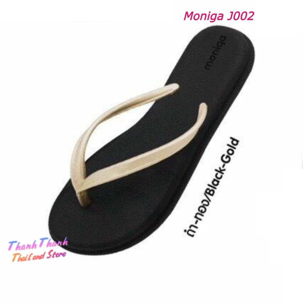 Dép Thái Lan nữ xỏ ngón truyền thống MONOBO nền đen - MONIGA J002 SP