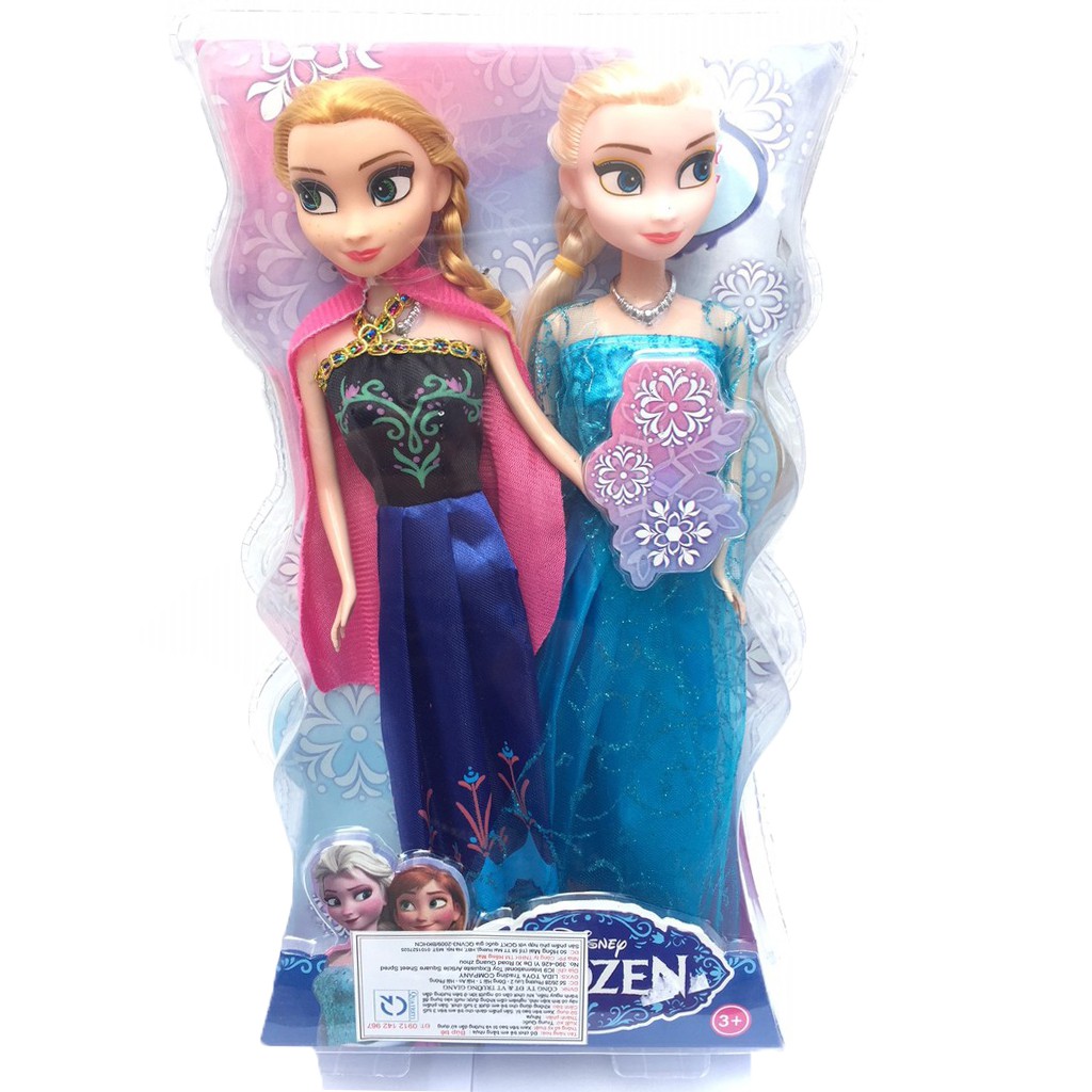 Búp bê Elsa &amp; Anna hộp ép kính 29cm