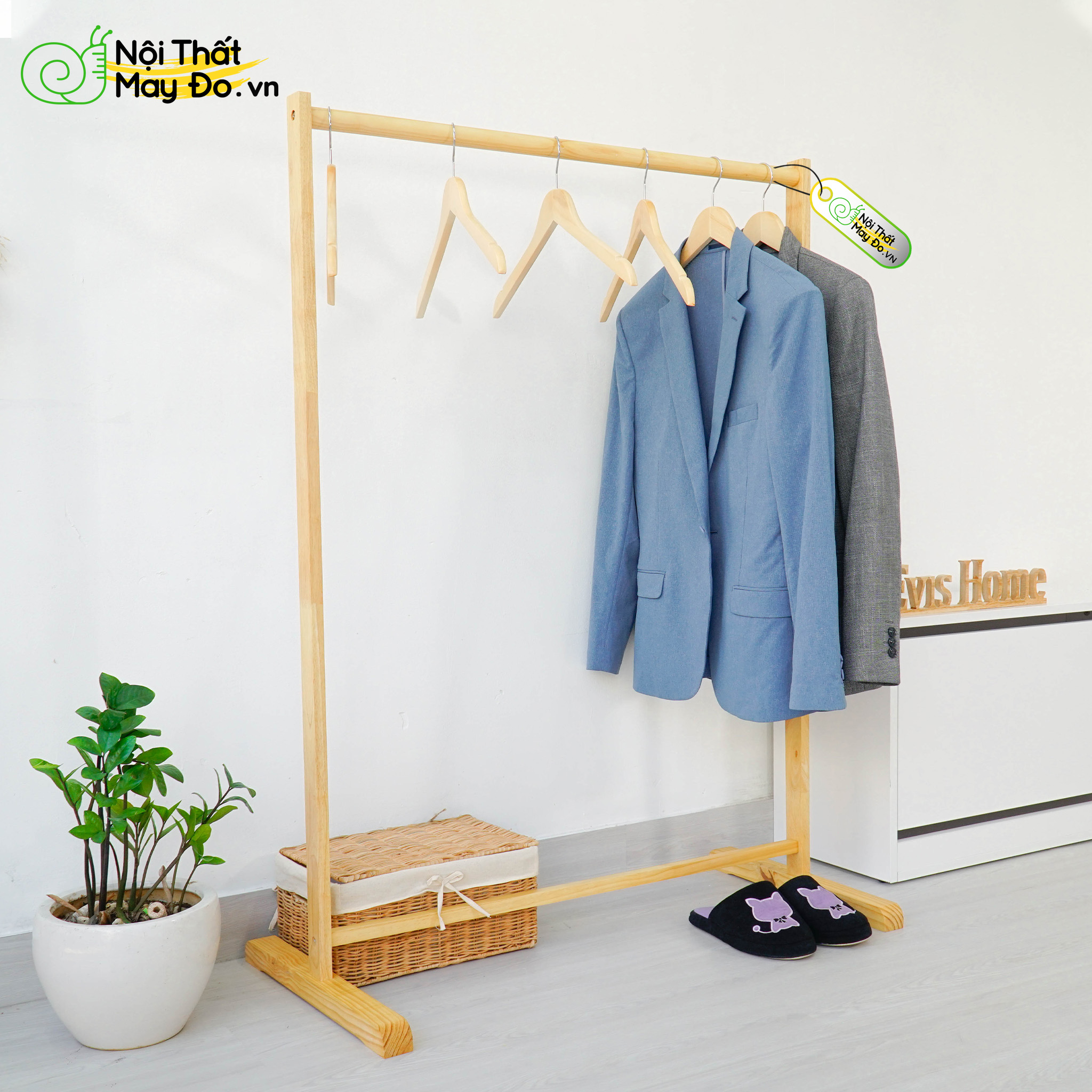 Giá Treo Quần Áo Tiện Lợi - Simple Hanger 86 - Thiết Kế Thanh Treo Ngang Đơn Giản - Có 2 Màu Sắc Lựa Chọn