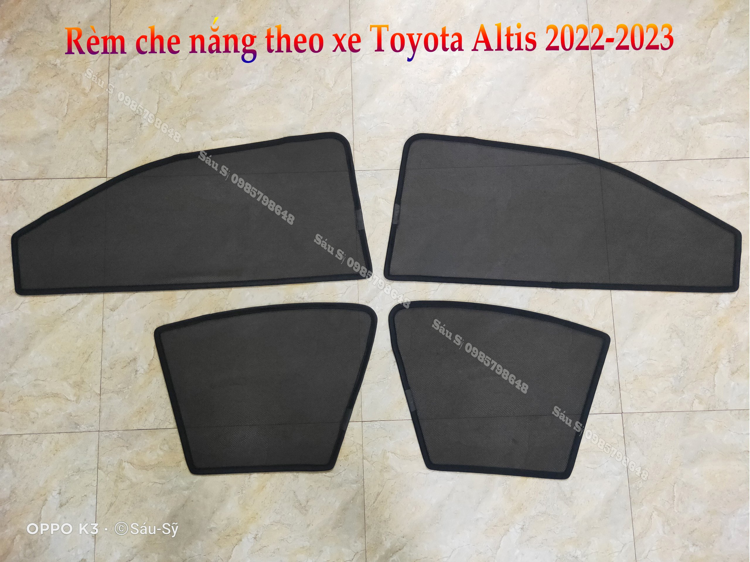 Bộ 4 tấm Rèm che nắng theo xe ô tô Toyota ALTIS 2022-2023, Tấm che nắng ô tô nam châm tự dính