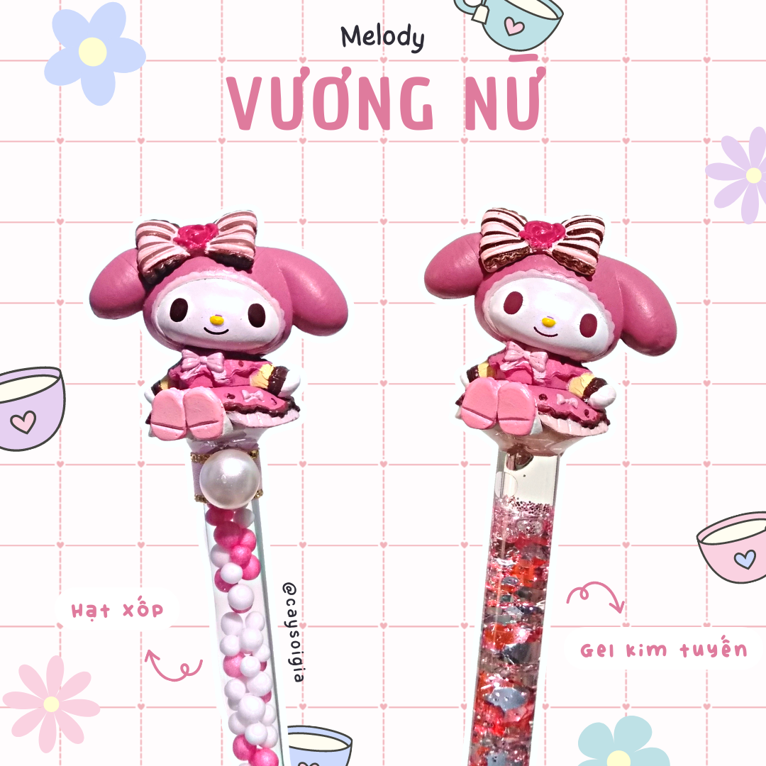 S107 - Bút dao rọc giấy thỏ Kuromi và Melody tiệc trà chiều dễ thương unbox đơn hàng, cắt sticker băng dán washi tape - Cây Sồi Già