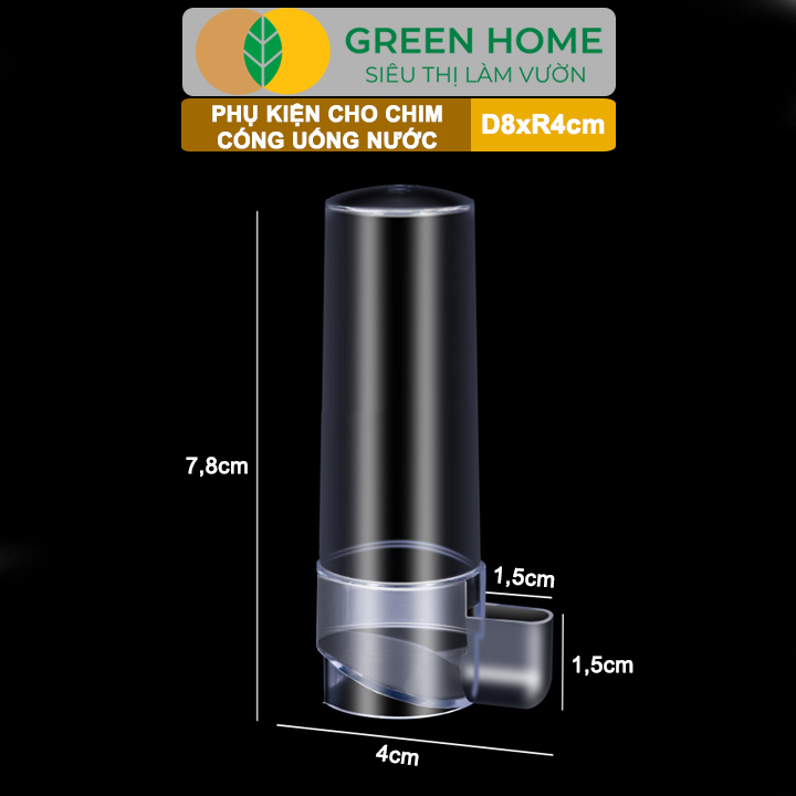 Cóng Uống Nước Cho Chim GreenHome, Nhựa Mica, Cho Chim Hút Mật, Khuyên, Chòe Đất,..Siêu Bền, Nhỏ Gọn