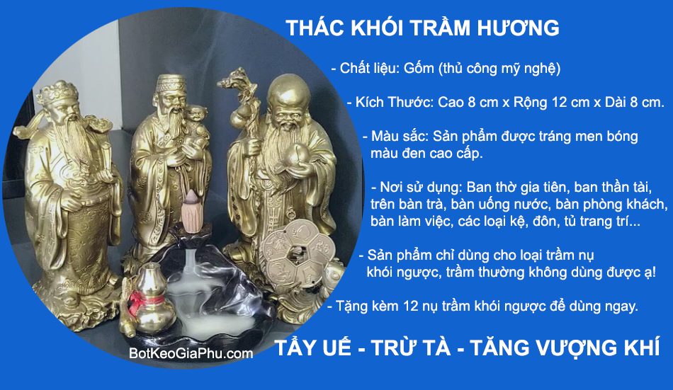 1 Bộ thác khói trầm hương CAO CẤP
