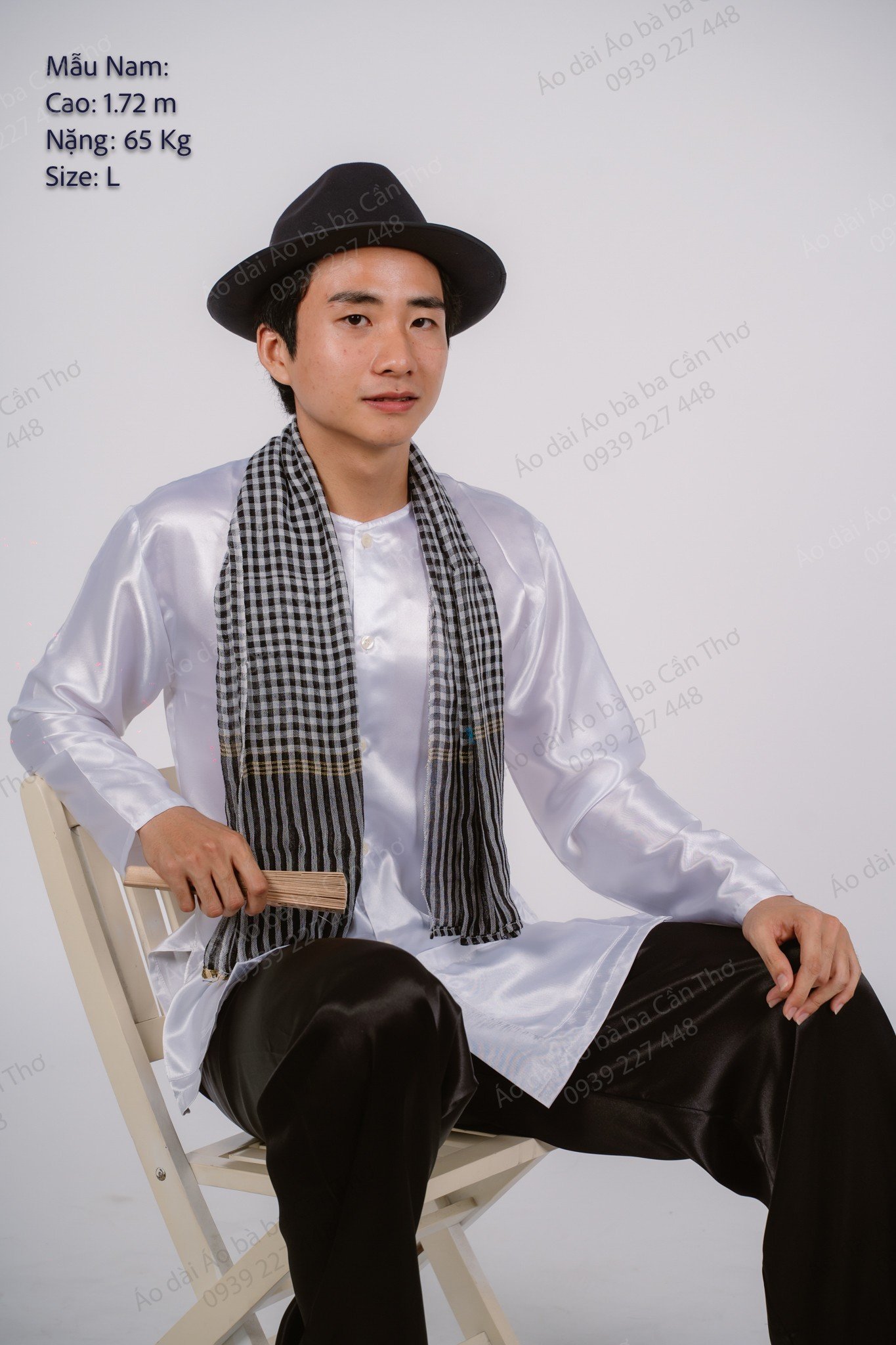 Bộ bà ba áo trắng quần phi đen - Có bộ bà ba Bigsize- may sỉ bà ba toàn quốc - May bộ bà ba theo yêu cầu