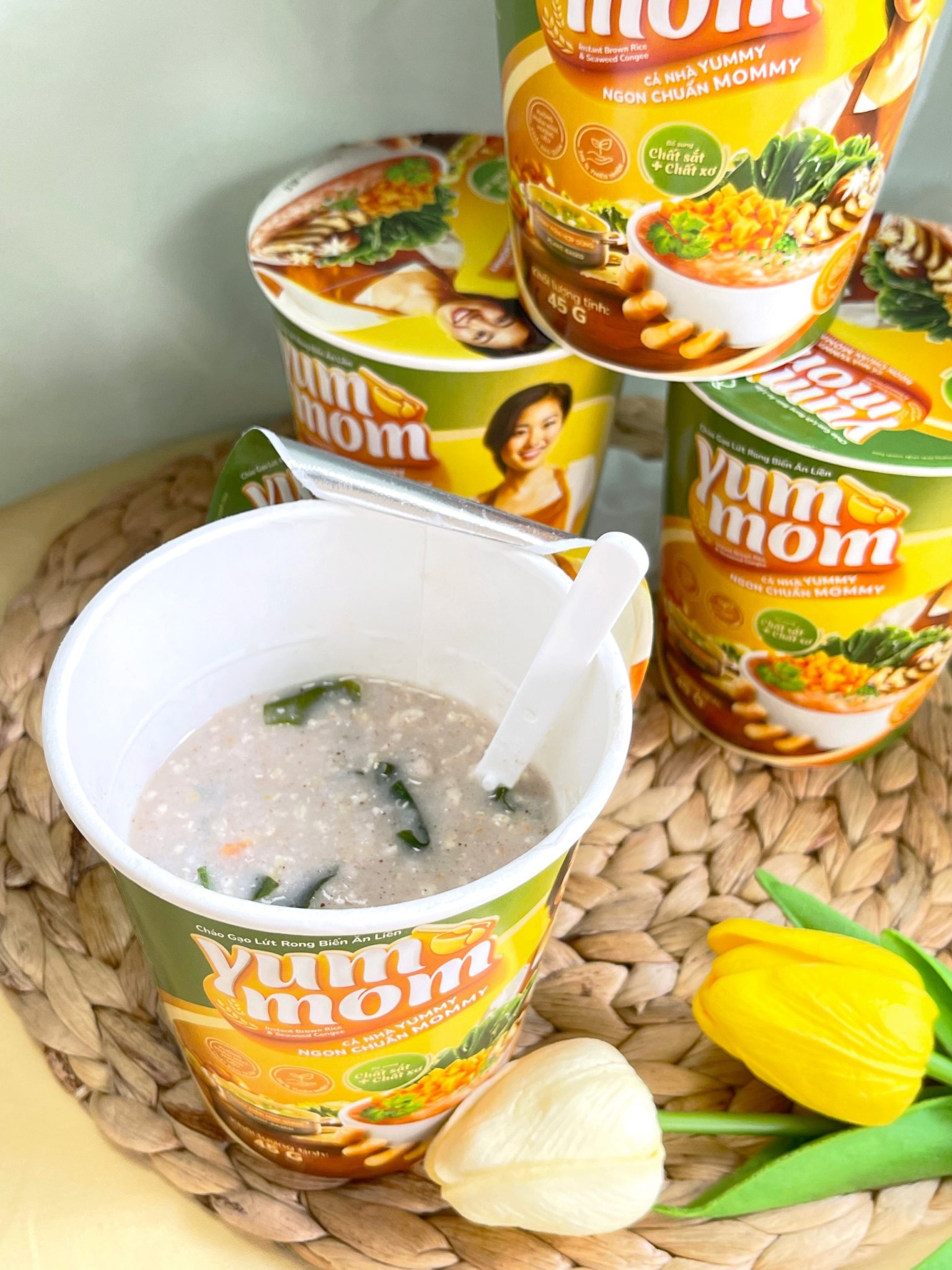 Cháo gạo lứt rong biển yến mạch ăn liền 45g TÂM MINH FOODS cho bé ăn dặm