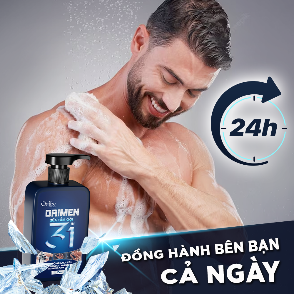 Sữa Tắm Gội Hương Nước Hoa Cao Cấp 3 in 1 Orimen 220ml