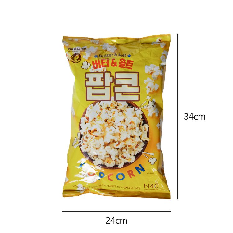 Snack Bắp Rang, Bắp Nổ Ăn Liền Vị Bơ Muối Mặn No Brand 100g