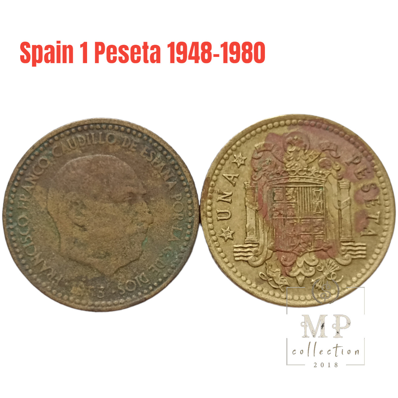 Đồng xu Spain 1 Peseta 1948-1980