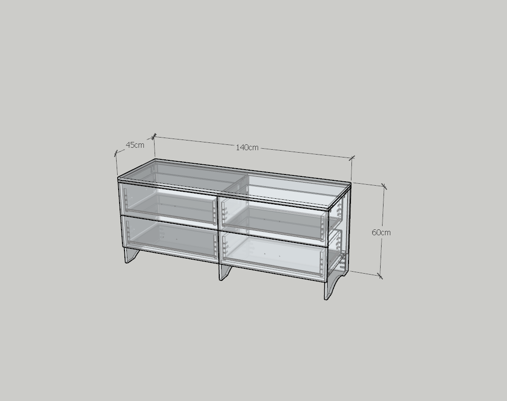 HAPPY FURNITURE , Tủ lưu trữ 6 ngăn kéo - CHEVY, THK_266 , 140cm x 45cm x 60cm DxRxC