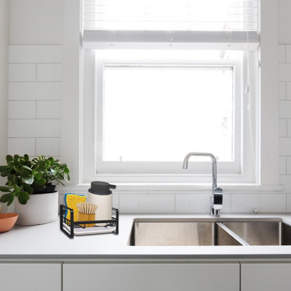 Kim Loại Tản Caddy Bọt Biển Giá Đỡ Chậu Rửa Hộp Bảo Quản Nước Rửa Chén Nước Xả Vải Điện Giá Điện Bếp Nhà Tổ Chức Phụ Kiện