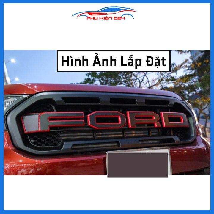 Mặt ca lăng, calang Ranger XLS, XLT 2018-2019-2020 chữ đỏ 3D trang trí làm đẹp xe