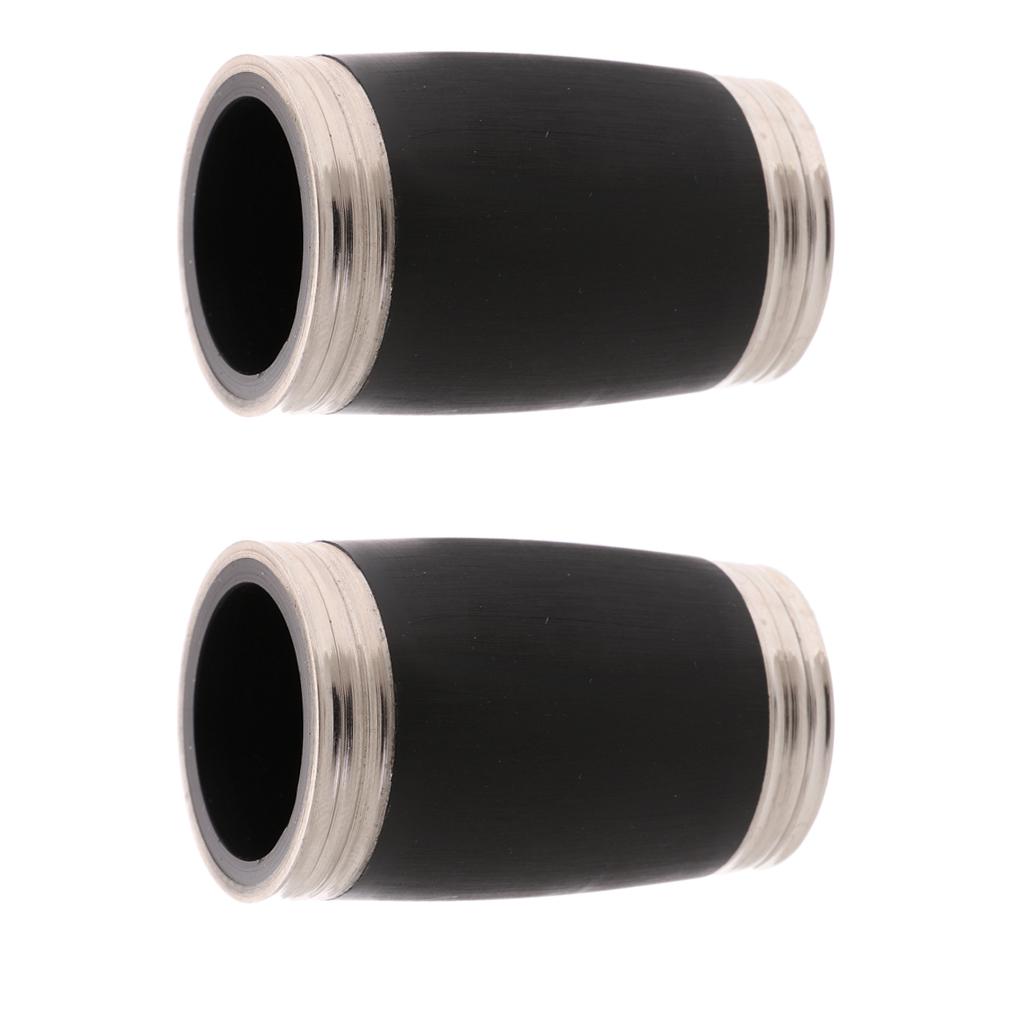 Pack of 2 Adjustable Barrels Pitch Pipes Black for Bb Clarinet Accessory