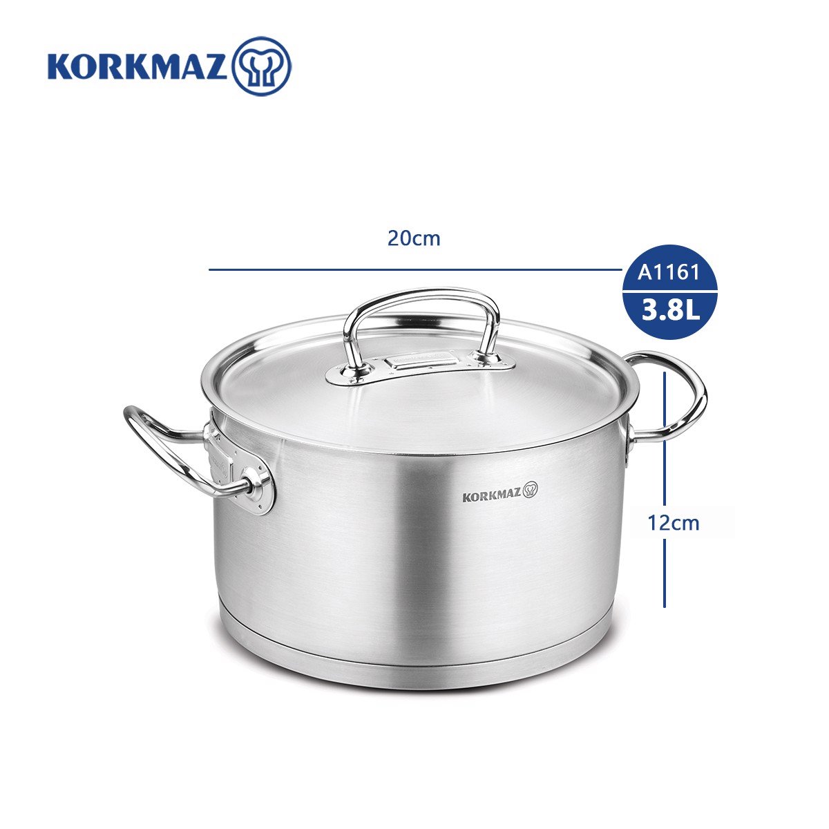 Nồi Inox Cao Cấp Đáy Từ Nắp Inox Korkmaz Proline A1160/ A1161 Dung tích 2 Lít/ 3.8 Lít