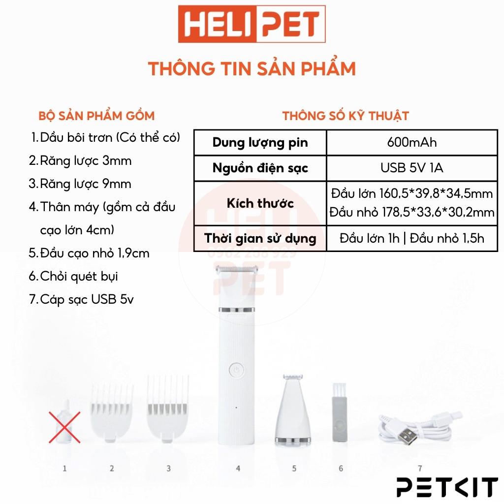 Tông Đơ Cắt Tỉa Cạo Lông Chó Mèo Petkit PRO 2023 2in1 - HeLiPet