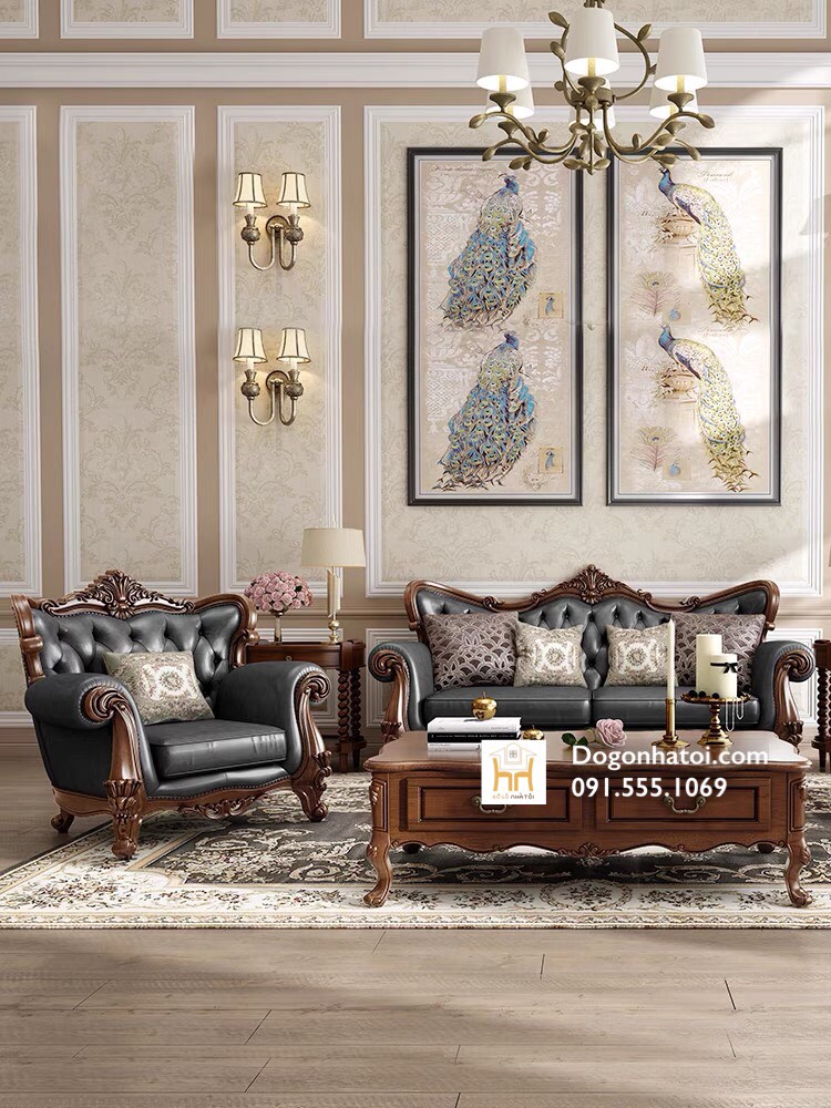 Bộ Bàn Ghế Gỗ Sofa Tân Cổ Điển Đẹp Sang Trọng SF416 - Đồ Gỗ Nhà Tôi
