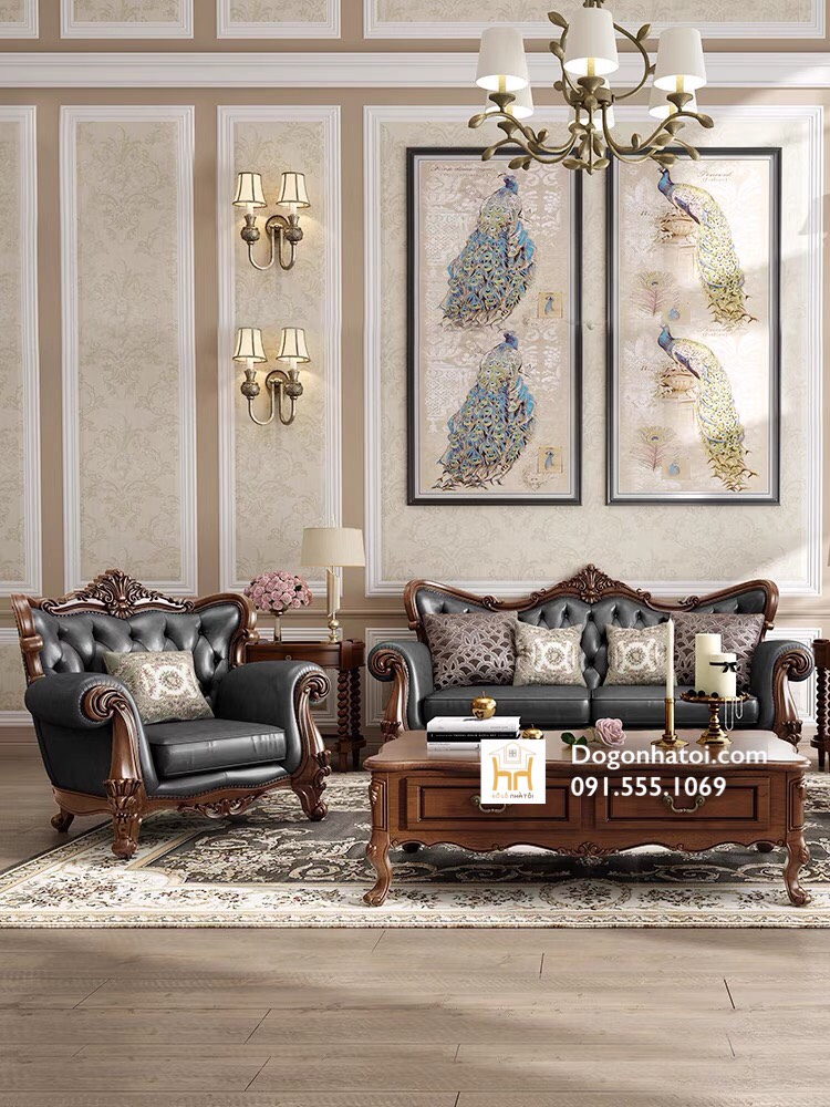 Bộ Bàn Ghế Gỗ Sofa Tân Cổ Điển Đẹp Sang Trọng SF416 - Đồ Gỗ Nhà Tôi