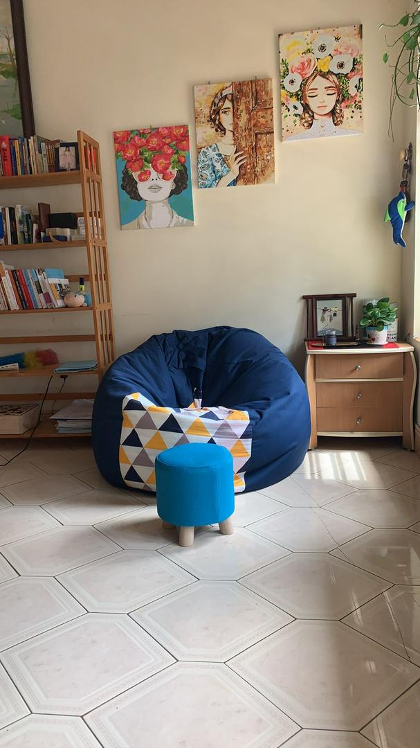 Ghế đôn tròn chân gỗ decor phòng khách, sofa, bàn trà phong cách hiện đại – GP28