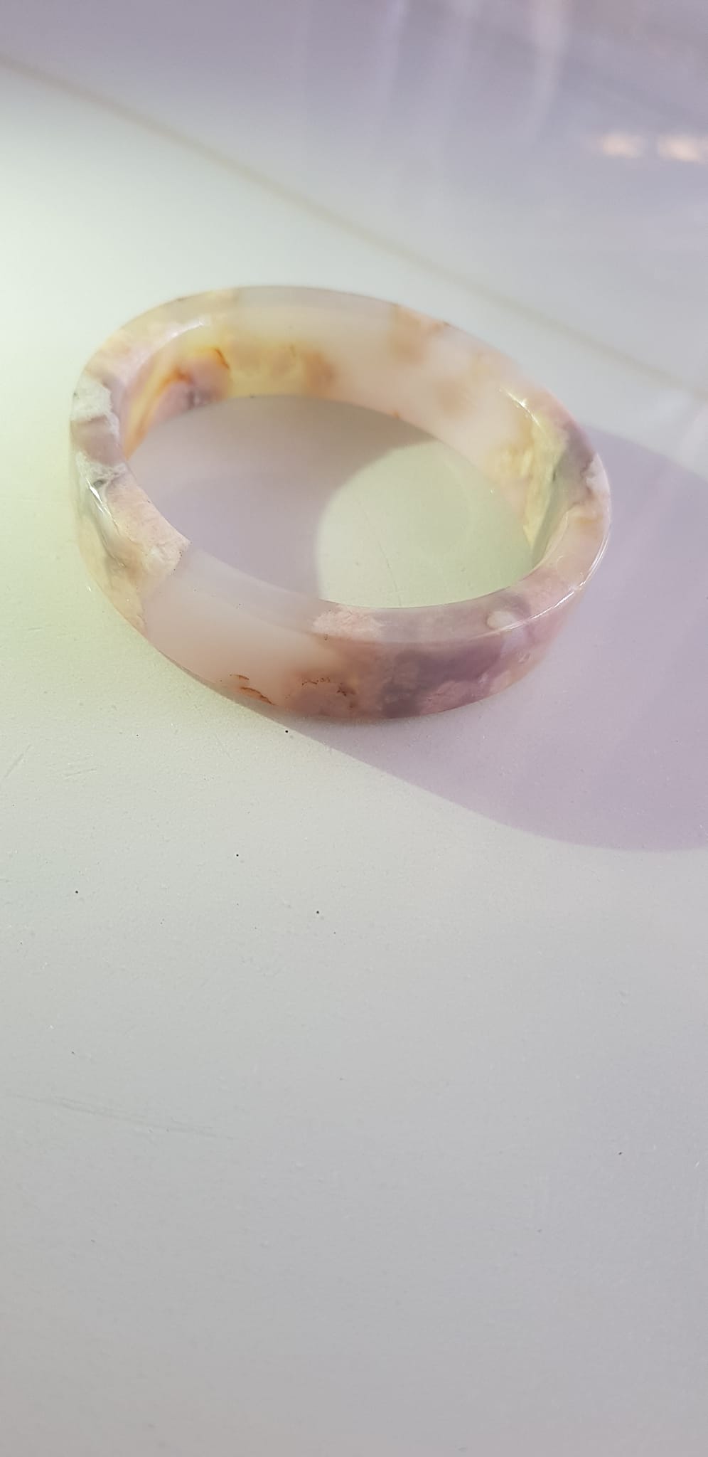 Vòng tay Nữ Mã Não Bản Vuông bông rau câu Ni 50mm x cao 13mm x dầy 5mm Nữ 45kg - 50kg đeo đẹp xinh tay lắm ạ