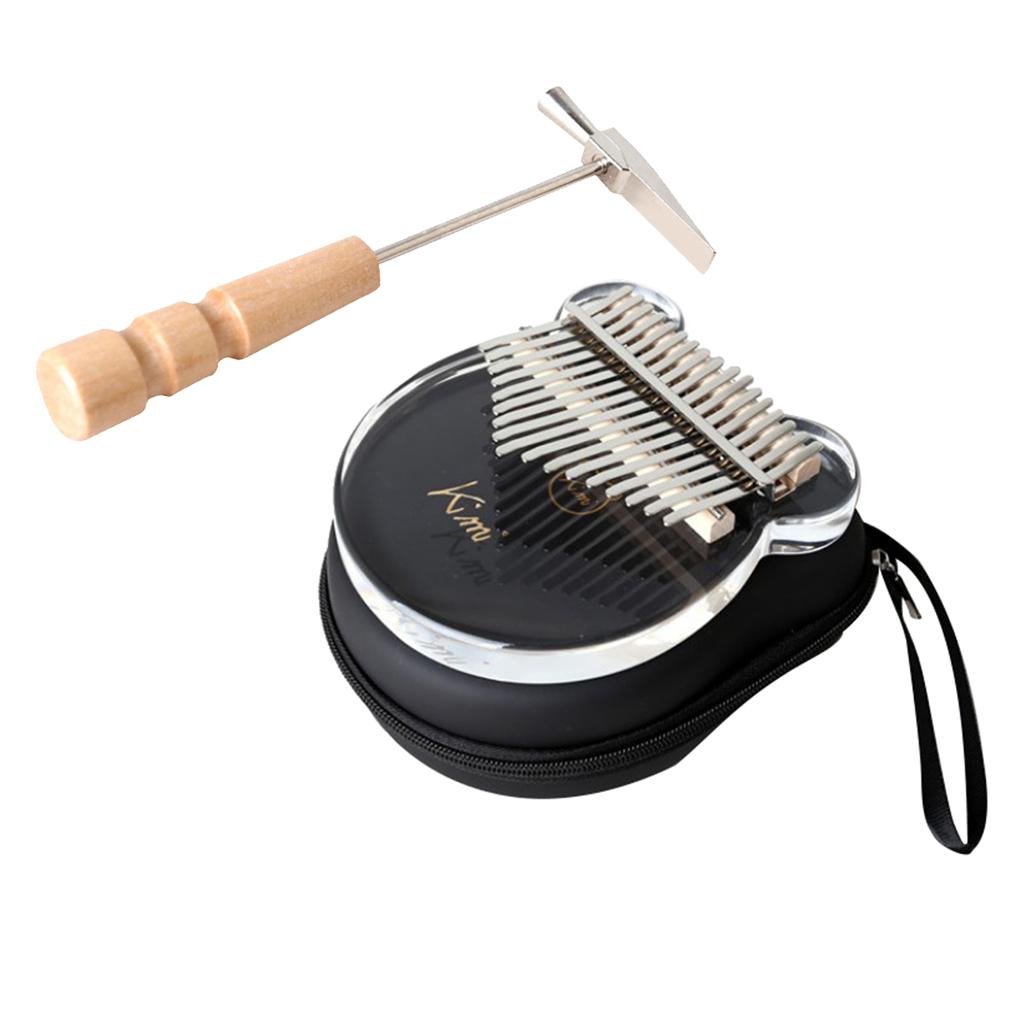 Đàn Kalimba Mbira 17 phím thân nhựa acrylic trong suốt kèm búa chỉnh âm, hình dán và khăn vệ sinh