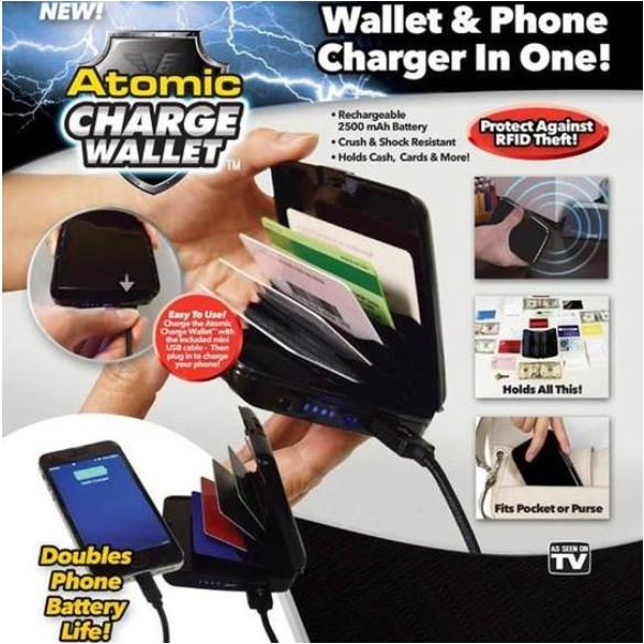 Bóp ví nam Tích Hợp Sạc Dự Phòng - Atomic Charge Wallet (Black) - ShopToro - AsiaMart