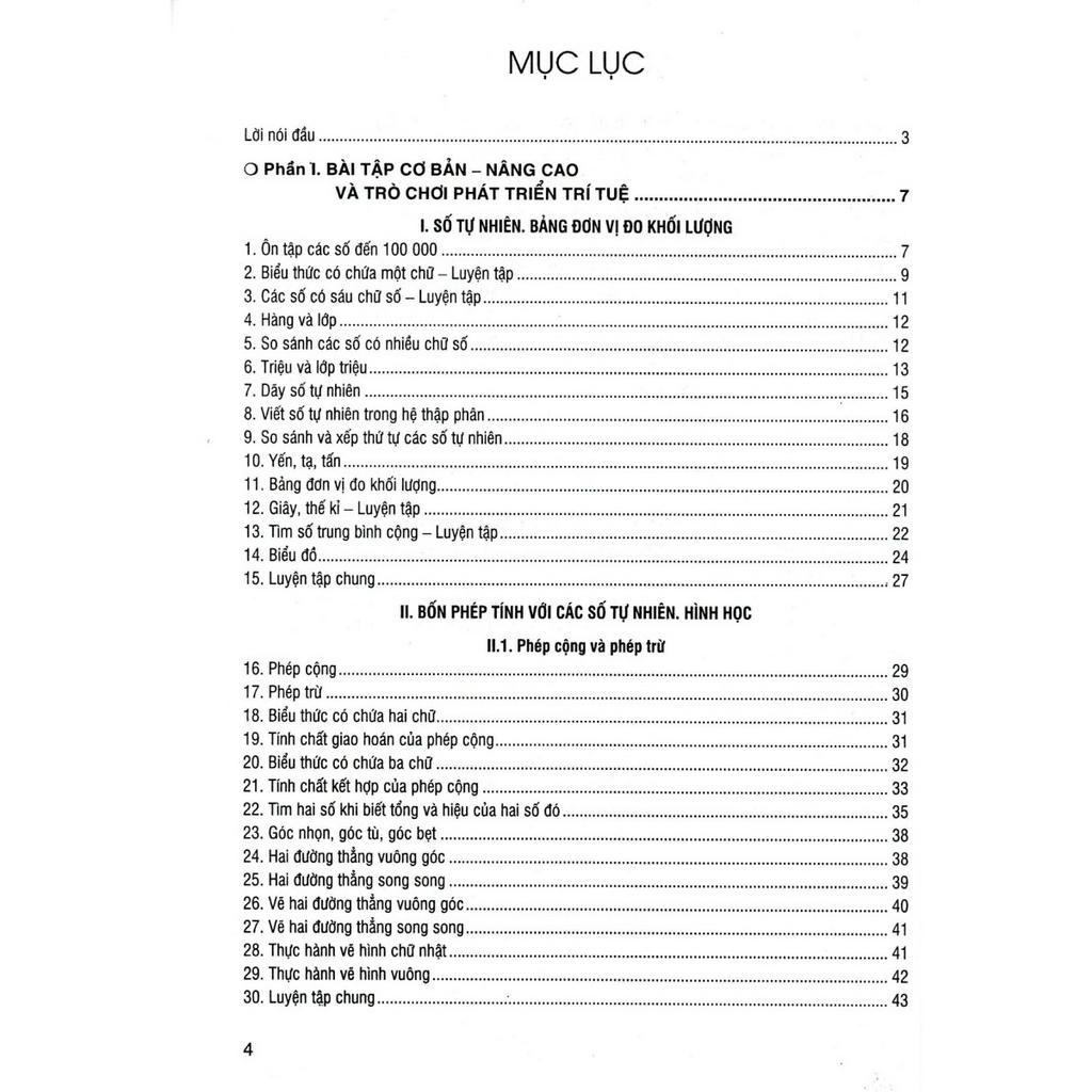 Sách - Bài Tập Và Trò Chơi Phát Triển Trí Tuệ Toán 4