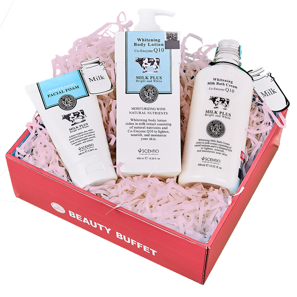 Bộ Sản Phẩm Dưỡng Trắng Và Trẻ Hóa Da Beauty Buffet Scentio Milk Plus