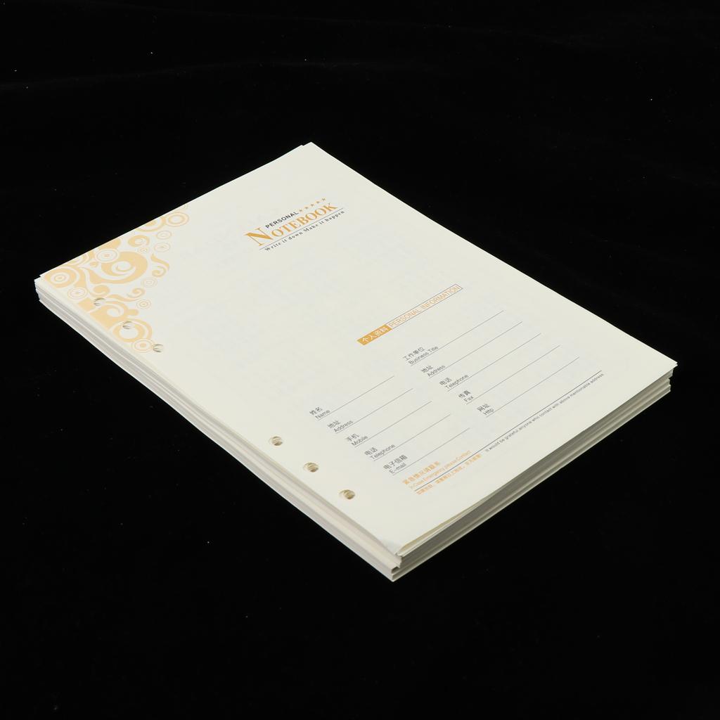 A5 Notebook Filler Paper Refillable Pages for Binder Planner 6 Holes