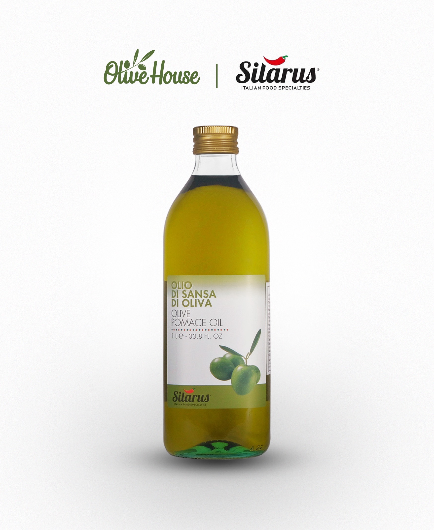 Dầu Olive Pomace Silarus 1L cao cấp, dùng chiên rán, nấu ăn, giảm chất béo có hại - thương hiệu Silarus nhập khẩu 100% từ Ý