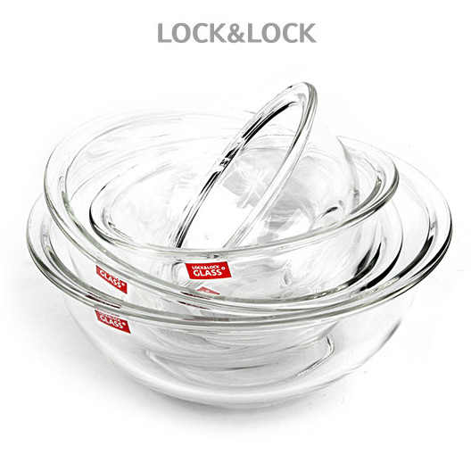 Bộ 4 tô trộn thủy tinh chịu nhiệt Lock&amp;Lock-LLG014S4