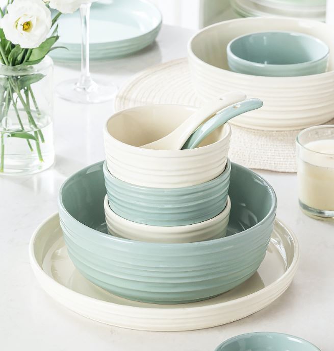Set 38 chi tiết mix xanh và trắng phong cách Hàn Quốc