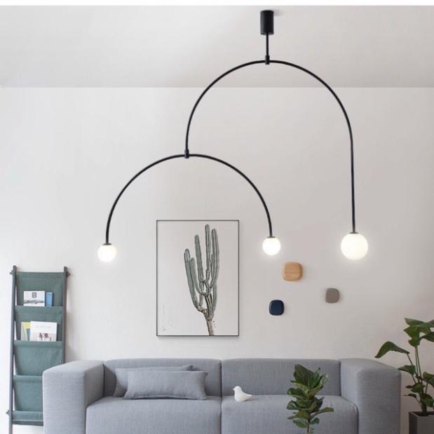 Đèn decor 3 bóng mầu đen DT