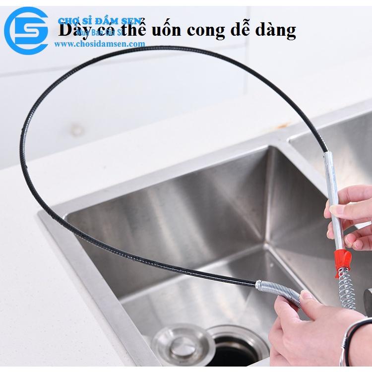 Dây thông cống, dây lấy rác ngăn nghẹt cống, dụng cụ thông cống móc rác lò xò đa năng dài 60cm