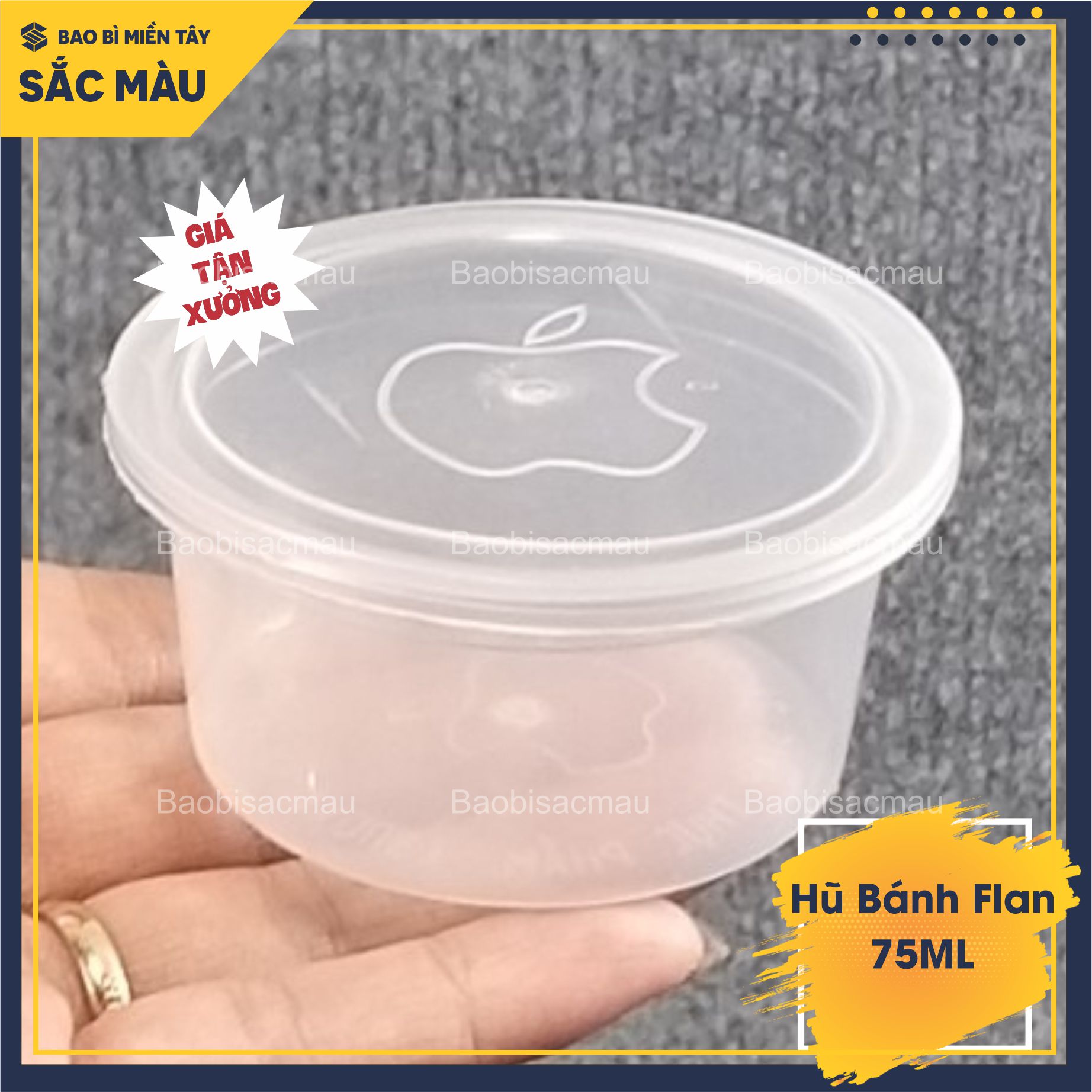 100 Hũ bánh flan, rau câu 75ML có nắp