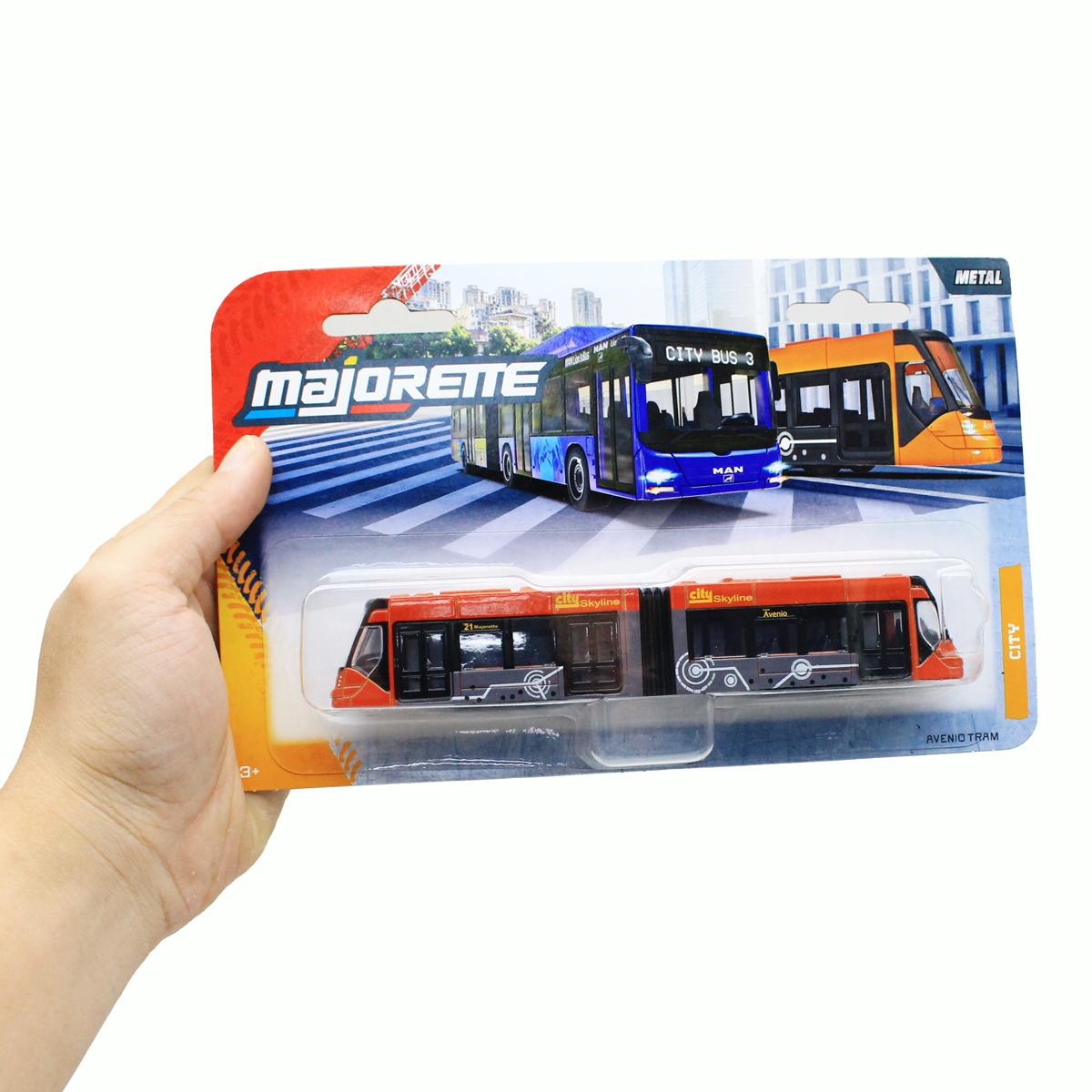 Đồ Chơi Mô Hình Xe City Bus Man + Avenio Tram - Majorette 8503003001 - Màu Cam