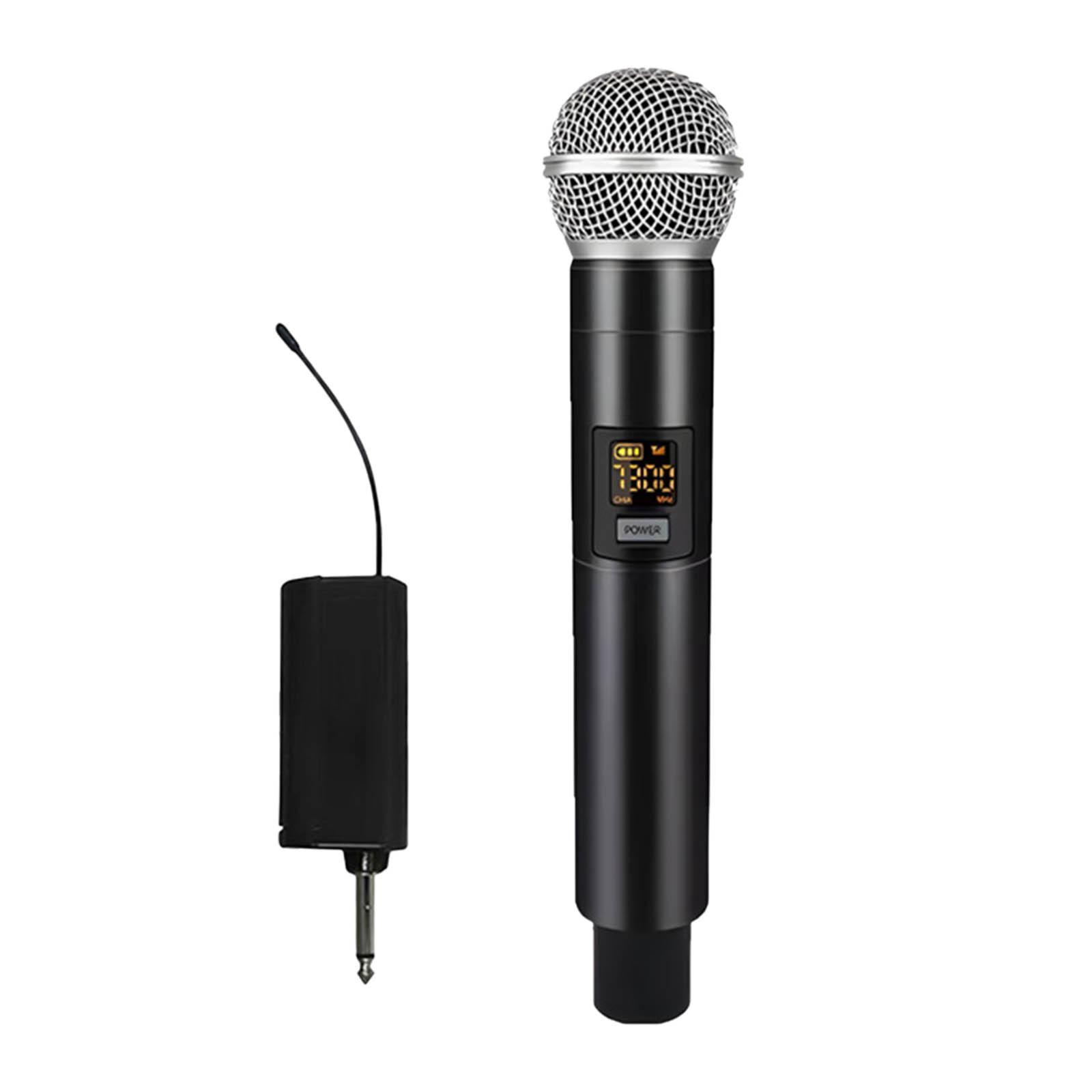 Micro không dây 2 kênh UHF Micrô Mic Handheld chuyên nghiệp cho cuộc họp chương trình nhà thờ Karaoke Party (không bao gồm pin