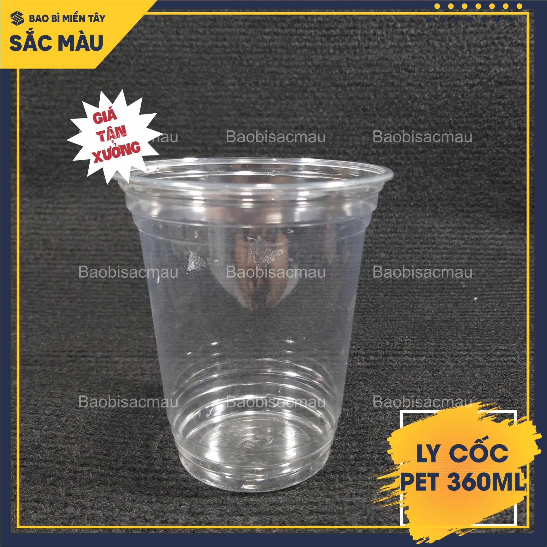Sỉ 50 cốc nhựa/ ly nhựa PET 360ml kèm nắp