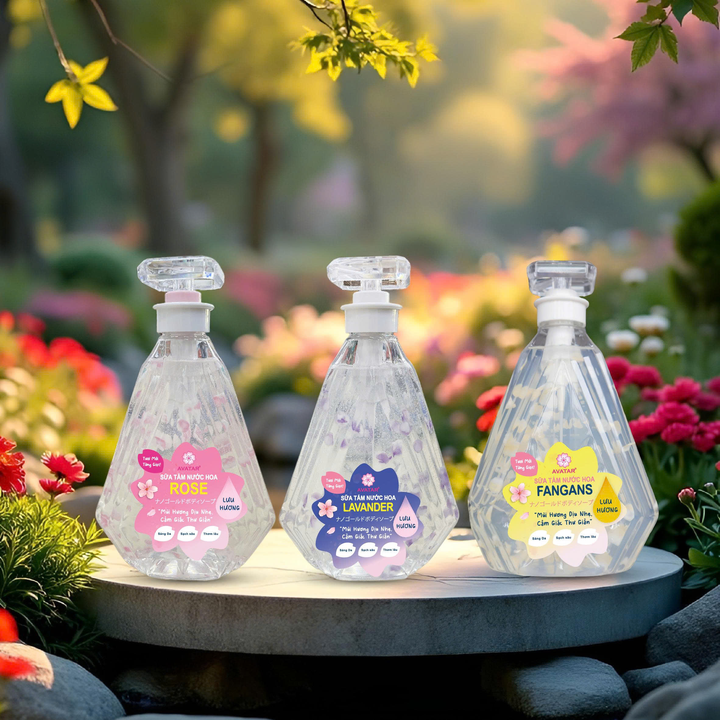 Sữa Tắm Cánh Hoa Tươi Giúp Trắng Mịn Da Hương Hoa Nước Hoa Avatar Fragrans Shower Gel 800 mL