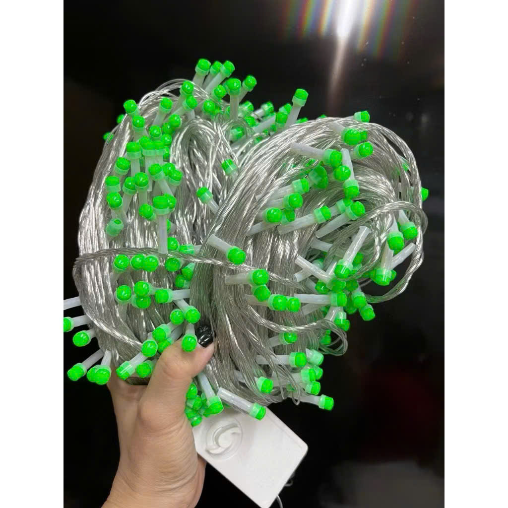 Dây Đèn Dp Xanh Lá 8 Chế Độ Chớp Dài 80M Bóng Lớn V8 Có Box Điều Chỉnh Và Đầu Nối