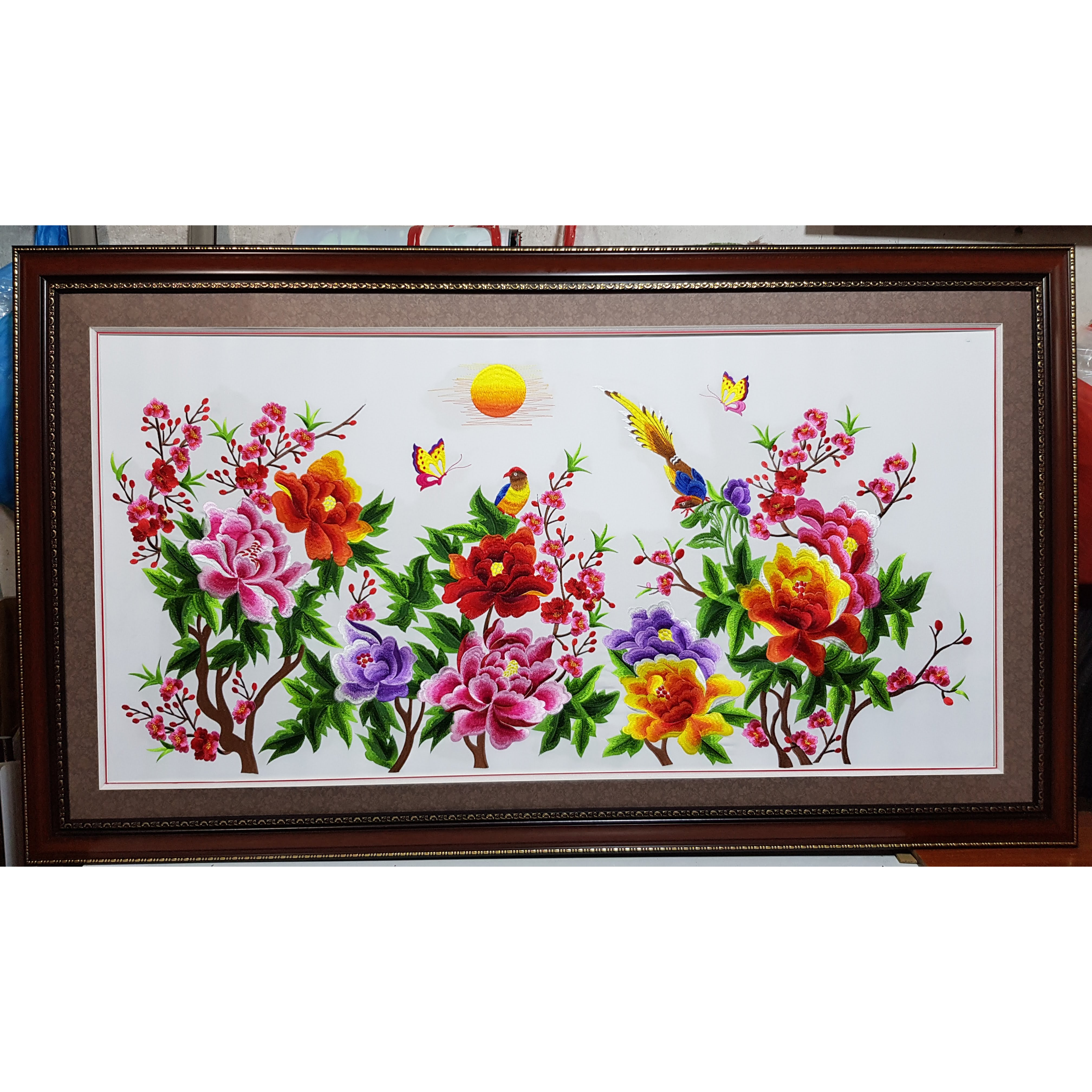 TRANH THÊU -HOA MẪU ĐƠN
