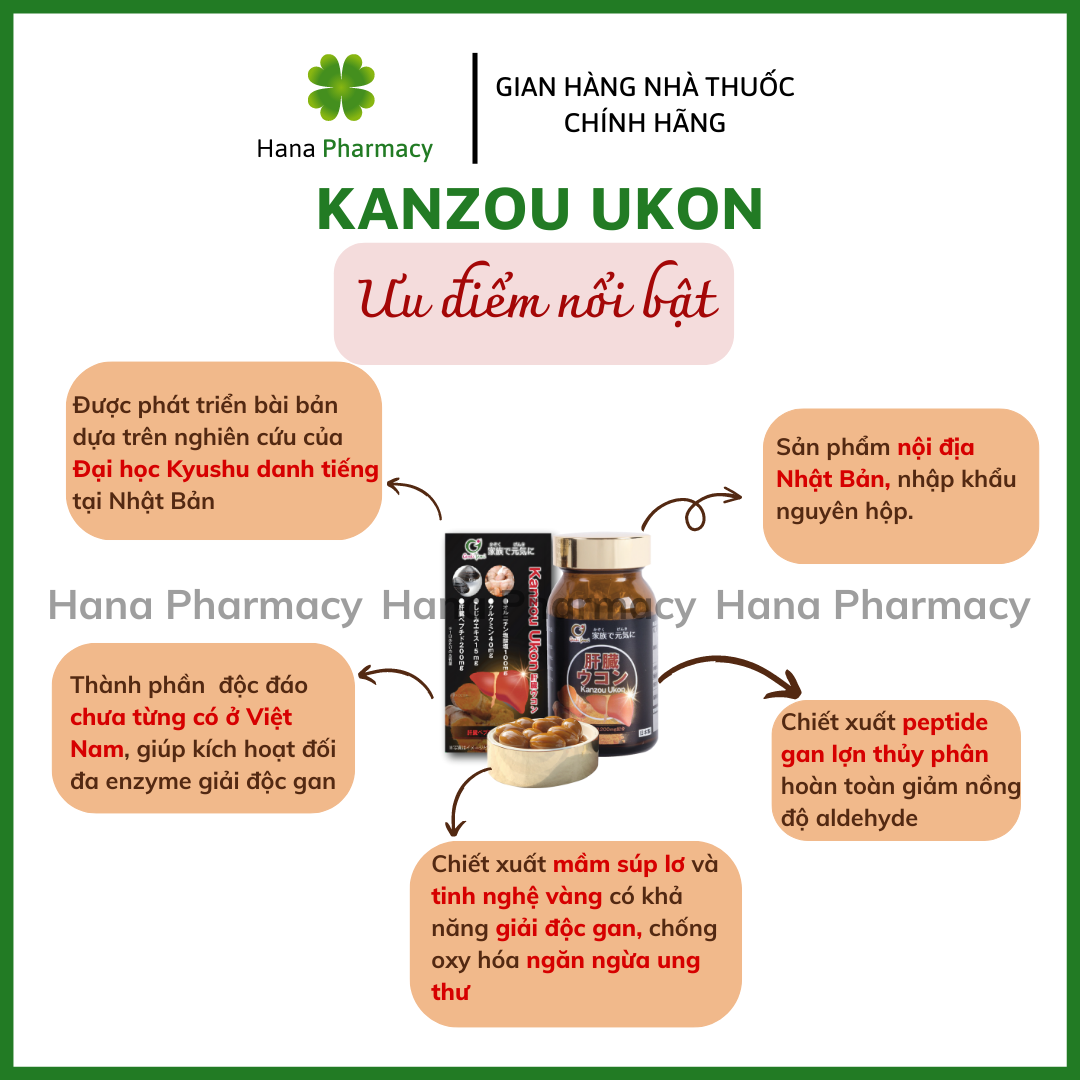 TP KANZOU UKON bổ gan, hỗ trợ tăng cường chức năng gan, mát gan đẹp da, tái tạo tế bào gan