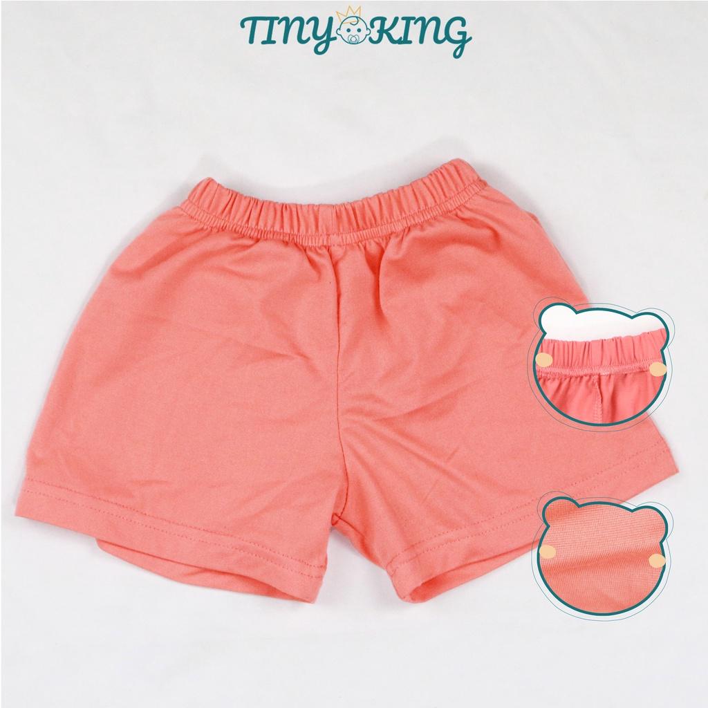 Quần short đùi cho bé trai, bé gái TINY KING màu trơn cotton thoải mái mát mẻ