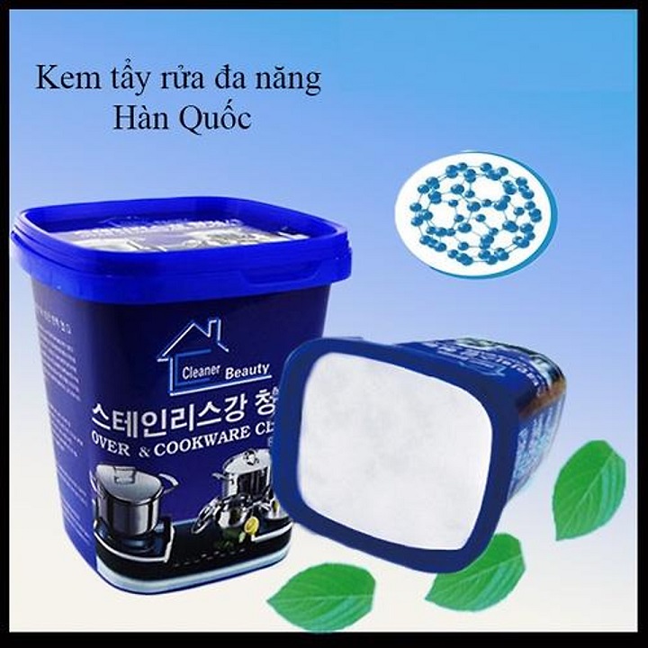 Kem Tẩy Rửa Xoong Nồi Đa Năng Hàn Quốc Tặng Kèm Miếng Cọ Xong Chảo Inox Không Gỉ.