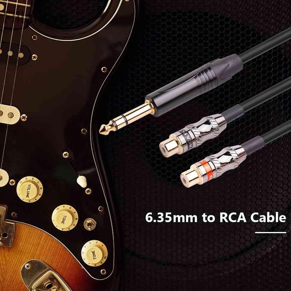 Cáp Chia Audio 6.35mm ĐầU CắM Sang Lỗ CắM 2RCA Mạ VàNg 24k