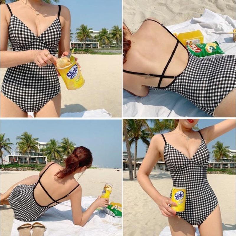 Bikini caro 3 màu vàng, đỏ, đen