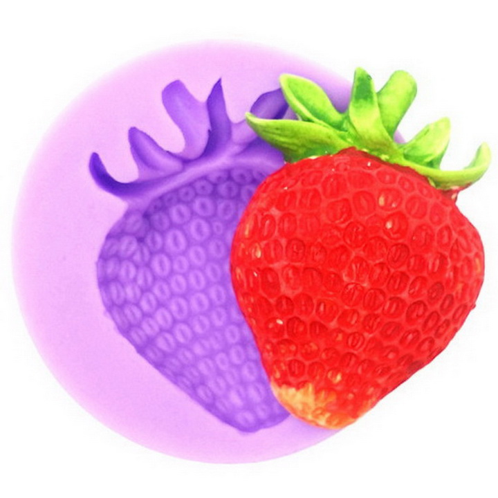 Khuôn silicon làm bánh, rau câu trái dâu