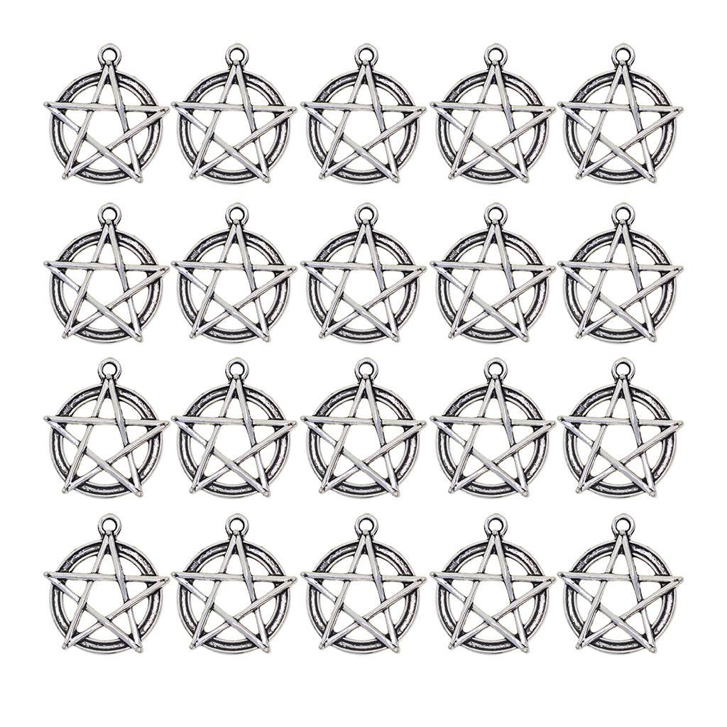Wholesale 20Pcs Tibetan Silver Five-pointed Stars  Knot Charms Pendant