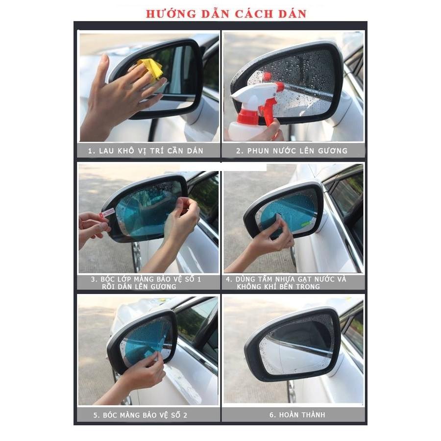 Bộ 4 Miếng Dán Nano Chống Đọng Nước Gương, Kính Ô Tô