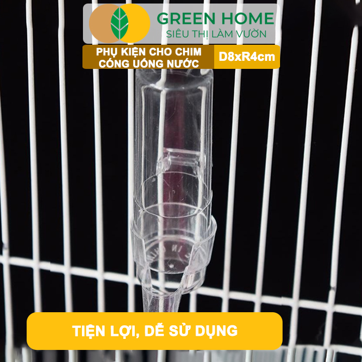 Cóng Uống Nước Cho Chim GreenHome, Nhựa Mica, Cho Chim Hút Mật, Khuyên, Chòe Đất,..Siêu Bền, Nhỏ Gọn